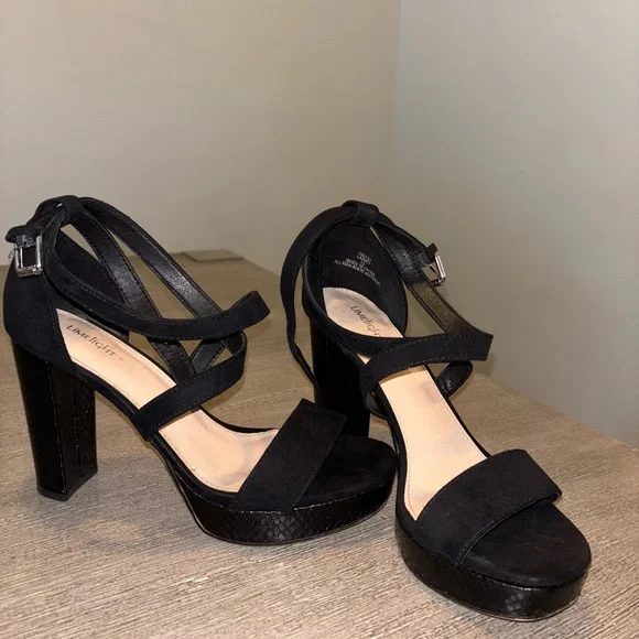 Limelight Black Strappy Heels - Picture 2 of 2